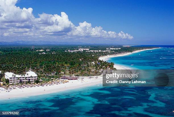 resort on bavaro beach in punta cana - punta cana foto e immagini stock