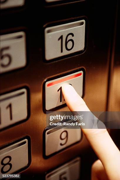 finger pushing elevator button - finger elevator button stock pictures, royalty-free photos & images
