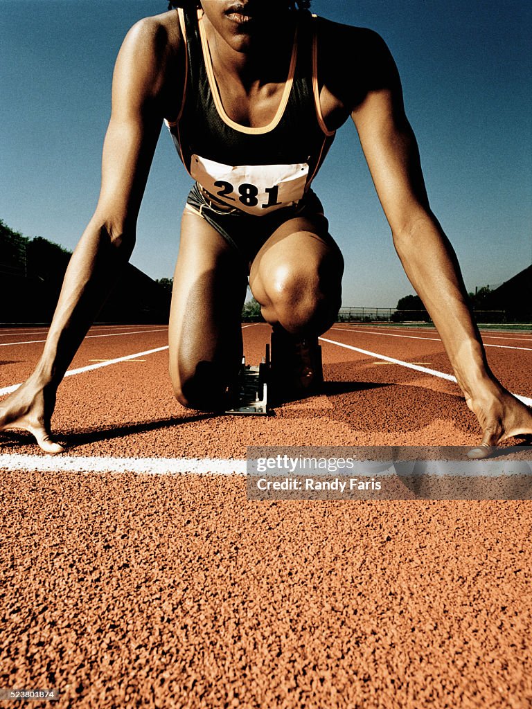 Runner Startingline Runner Crouching At Starting Line High-Res Stock Photo - Getty Images