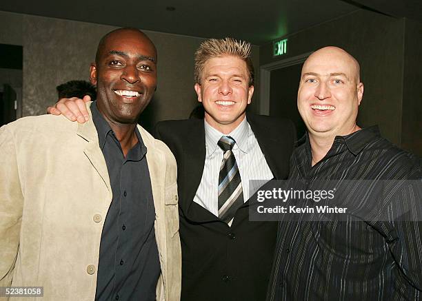 Actors Michael Jace , Kenny Johnson and creator/executive producer Shawn Ryan pose at the 4th season premiere screening of FX's "The Shield" at the...