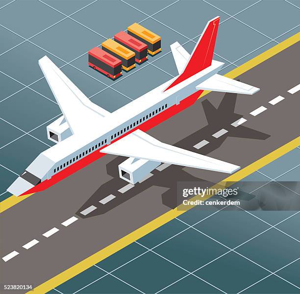 the bird landed - airport isometric stock illustrations