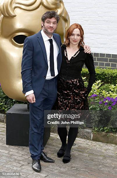 Harry Peacock and Katherine Parkinson arrive for the British Academy Television Craft Awards at The Brewery on April 24, 2016 in London, England.