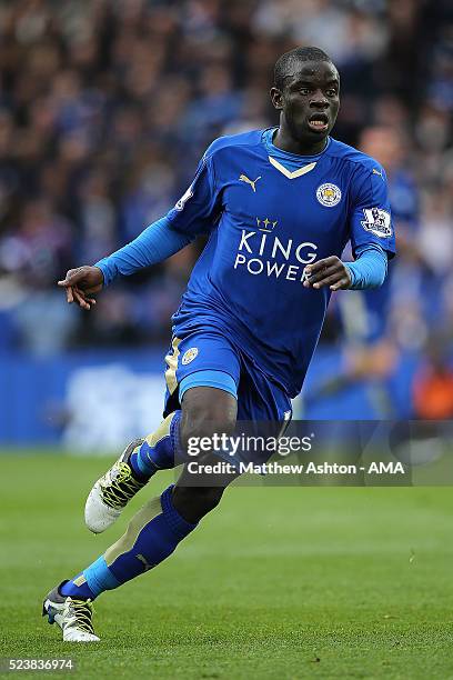 Golo Kante of Leicester City in action during the Barclays Premier League match between Leicester City and Swansea City at The King Power Stadium on...
