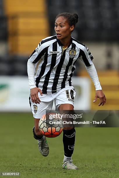 Rachel Yankey of Notts County Ladies in action during the FA WSL match between Notts County Ladies and Reading FC Women at Meadow Lane on April 24,...