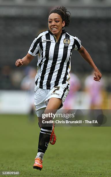 Jess Clarke of Notts County Ladies in action during the FA WSL match between Notts County Ladies and Reading FC Women at Meadow Lane on April 24,...