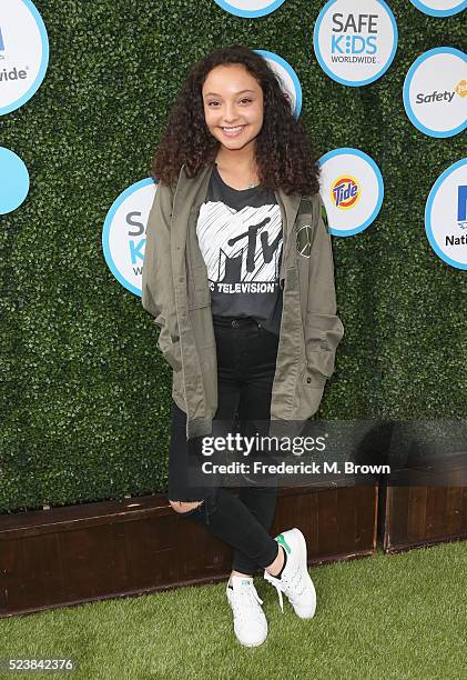 Actress Kayla Maisonet attends Safe Kids Day at Smashbox Studios on April 24, 2016 in Culver City, California.