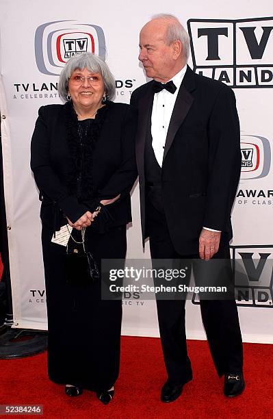 Actor Tim Conway and his wife Charlene Fusco arrive at the 2005 TV Land Awards at Barker Hangar on March 13, 2005 in Santa Monica, California.