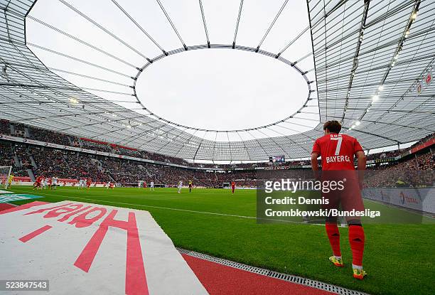 General view is seen during the Bundesliga match between Bayer Leverkusen and Werder Bremen at BayArena on May 10, 2014 in Leverkusen, Germany.