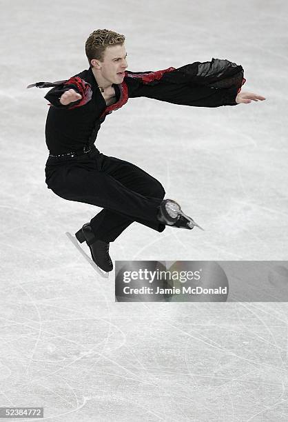 Timothy Goebel of USA in action during the mens qualifying free skating group B at the ISU World Figure Skating Championships at the Lunzhiki Sports...