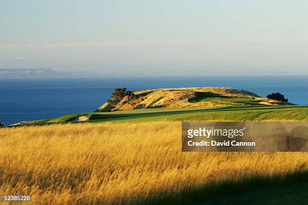 The 470 yard par 4, 10th hole at Cape Kidnappers, on January 07 in Hawkes Bay, New Zealand.