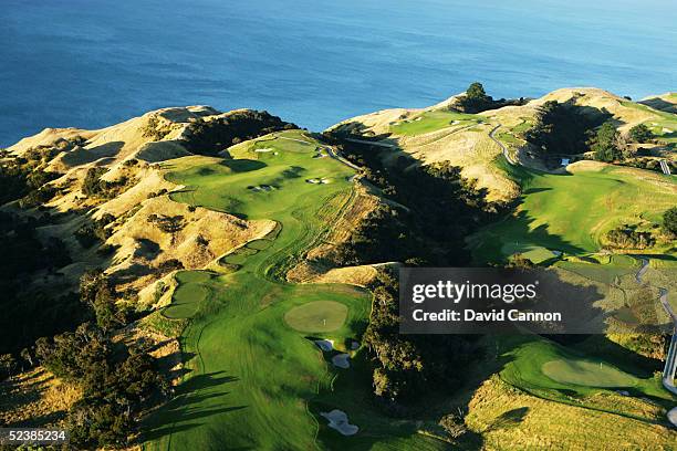 The 4th, 5th, 6th, 7th and 8th holes at Cape Kidnappers, on January 11 in Hawkes Bay, New Zealand.