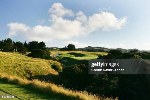 The par 3 8th ole at Cape Kidnappers, on January 11 in Hawkes Bay, New Zealand.