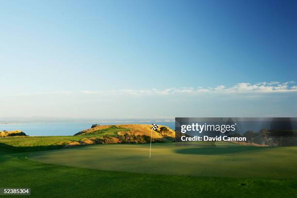 The 224 yard par3, 11th hole at Cape Kidnappers, on January 07 in Hawkes Bay, New Zealand.