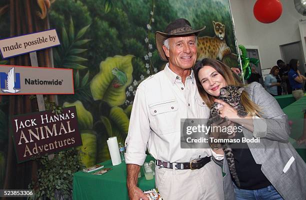 Zoologist Jack Hanna and actress Drew Barrymore attend Safe Kids Day 2016 presented by Nationwide at Smashbox Studios on April 24, 2016 in Los...