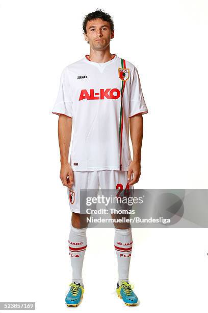 Michael Parkhurst pose during FC Augsburg Media Day for DFL at SGL Arena on September 18, 2013 in Augsburg, Germany.