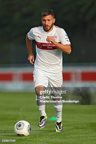 Tunay Torun of Stuttgart in action during the DFL Media Day on October 2, 2013 in Stuttgart, Germany.