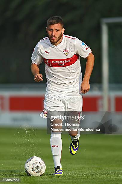 Tunay Torun of Stuttgart in action during the DFL Media Day on October 2, 2013 in Stuttgart, Germany.