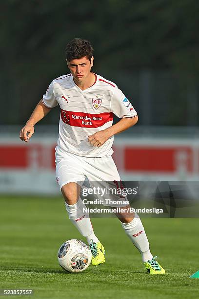 Marco Rojas of Stuttgart in action during the DFL Media Day on October 2, 2013 in Stuttgart, Germany.