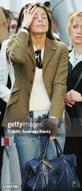 Daniella Cicarelli, 24-year-old Brazilian model and fiancee of Brazilian footballer Ronaldo, attends the CeBIT technology trade fair March 14, 2005...