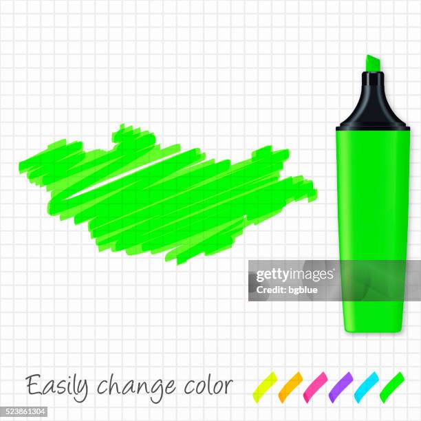 mongolia map hand drawn on grid paper, green highlighter - ulaanbaatar stock illustrations