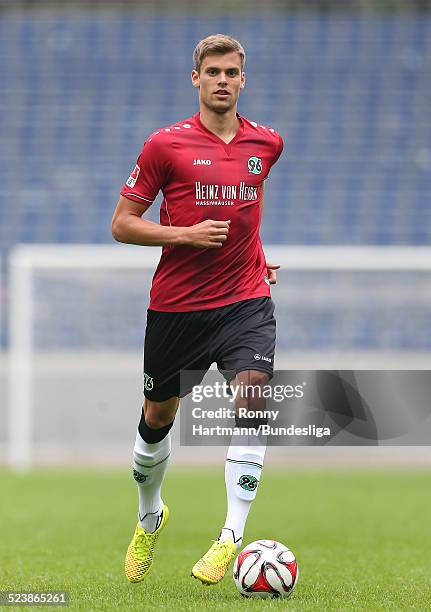 Stefan Thesker of Hanover in action during the Hannover 96 Media Day for DFL at the HDI-Arena on July 08, 2014 in Hannover, Germany.