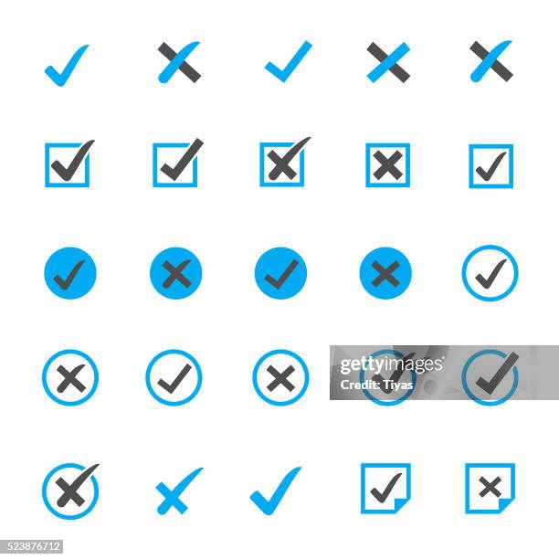 check marks icon sets - tick symbol stock illustrations