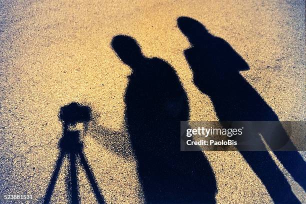 self-portrait at the shadow of two people - night vision stock pictures, royalty-free photos & images