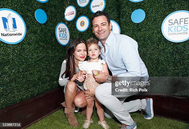 Actors Sean McEwen and Tammin Sursok and daughter Phoenix Emmanuel Sursok-McEwan attend Safe Kids Day at Smashbox Studios on April 24, 2016 in Culver...