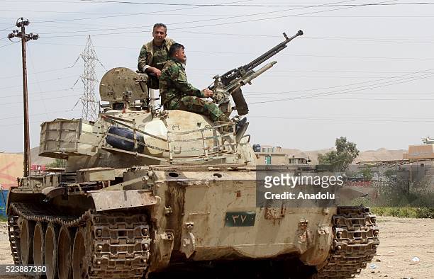 Kurdish Peshmerga fighters are seen during the clashes between Hashd Shaabi and Kurdish Peshmerga fighters in Tuz Khormato district of Saladin, Iraq...