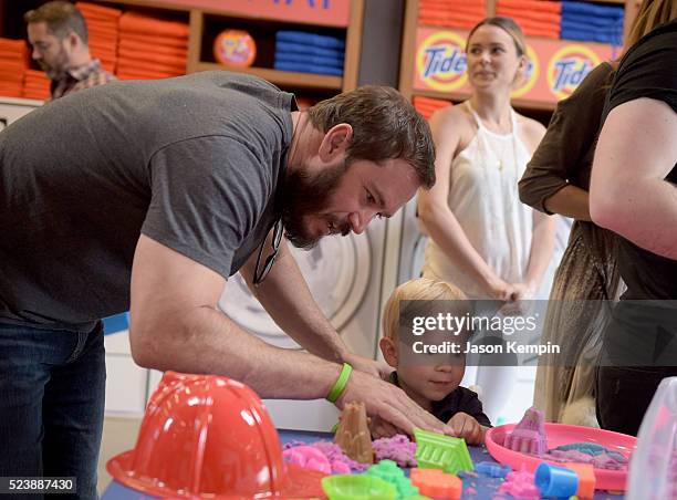 Actor Mark-Paul Gosselaar and Dekker Edward Gosselaar attend Safe Kids Day at Smashbox Studios on April 24, 2016 in Culver City, California.