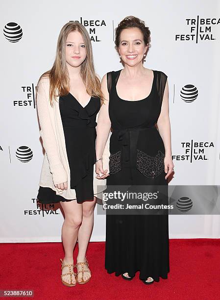 Francesca Scorsese and Domenica Cameron Scorsese attend the "Almost Paris" Premiere at Chelsea Bow Tie Cinemas on April 24, 2016 in New York City.