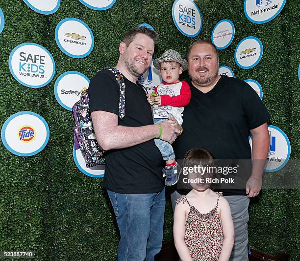 Personalities Bill Horn and Scout Masterson with Bosley Masterson-Horn and Simone Masterson-Horn attend Safe Kids Day 2016 presented by Nationwide at...