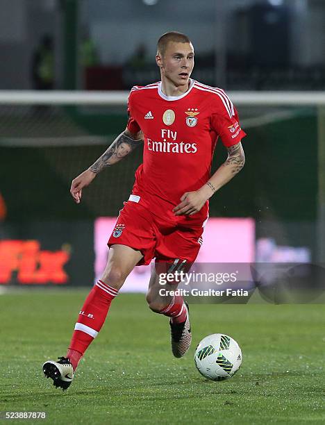 Benfica's defender from Sweden Victor Lindelof in action during the Primeira Liga match between Rio Ave FC and SL Benfica at Estadio dos Arcos on...