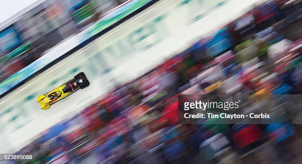 Winter Olympics, Vancouver, 2010 Sabina Hafner ard Caroline Spahni, Switzerlard One, in action during the Bobsleigh Women's heat one competition at...