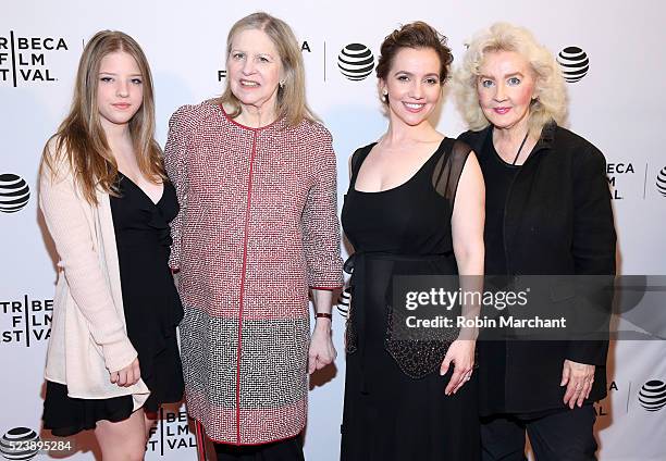 Francesca Scorsese, Helen Scorsese, Domenica Cameron Scorsese and Julia Cameron attend "Almost Paris" Premiere - 2016 Tribeca Film Festival at...