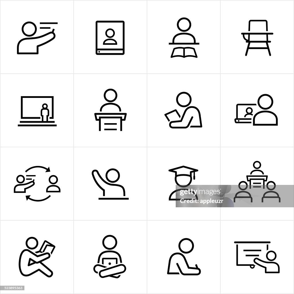 Teacher and Student Icons - Line Style