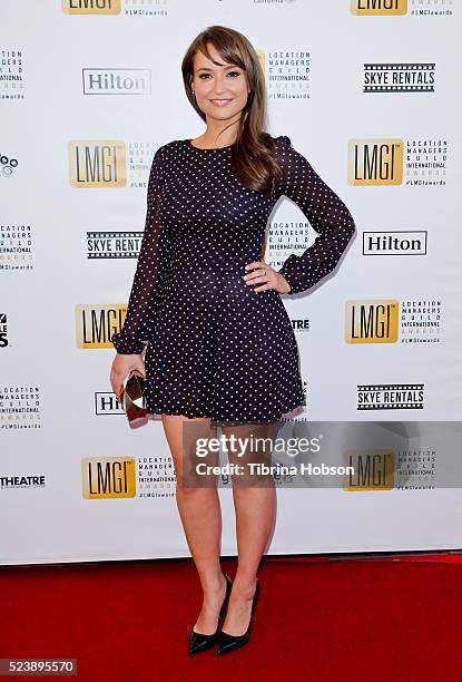 Milana Vayntrub attends the 3rd annual Location Managers Guild International Awards at The Alex Theatre on April 23, 2016 in Glendale, California.