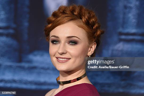 Actress Sophie Turner arrives at the premiere of HBO's 'Game Of Thrones' Season 6 at TCL Chinese Theatre on April 10, 2016 in Hollywood, California.