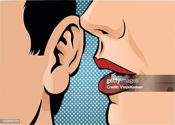 stockillustraties, clipart, cartoons en iconen met close up gossip - human ear