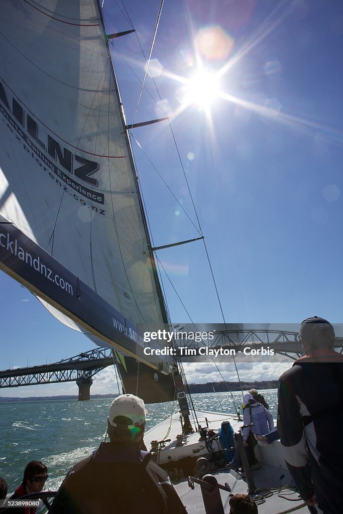 Onboard sailing on the America's Cup Yacht NZL41 Auckland Harbour
