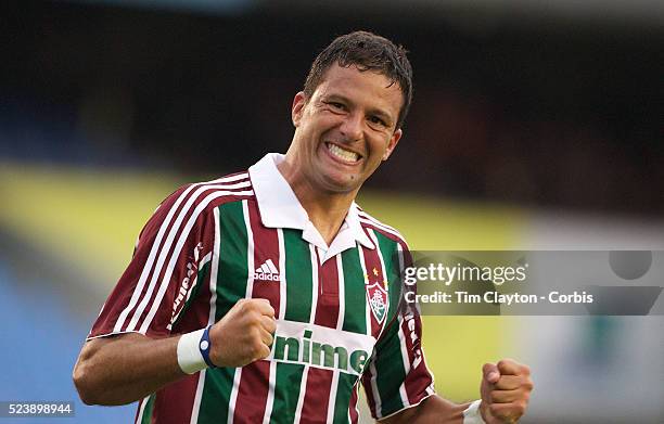 Washington celebrates after scoring the second goal for Fluminense in their 3-0 win over Internacional during the Futebol Brasileiro Campeonato...