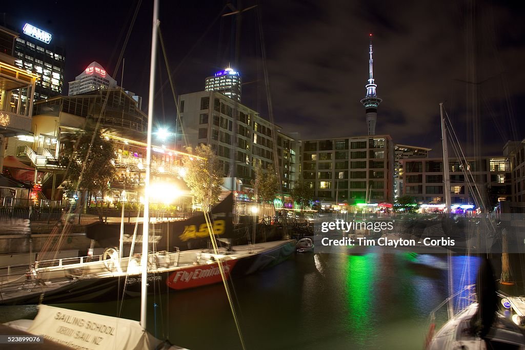 Moored yachts in Viaduct Basin. Auckland, New Zealand, .