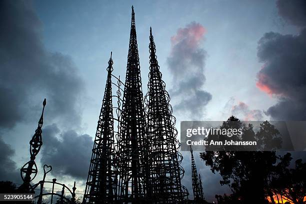 The Watts Towers are photographed in Los Angeles, April 11, 2012.