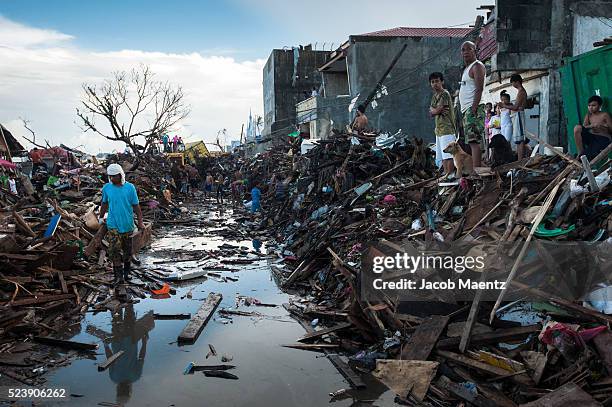 Street scene in Tacloban city as rubble is starting to be cleared. More than two weeks have passed after Super Typhoon Haiyan caused widespread...