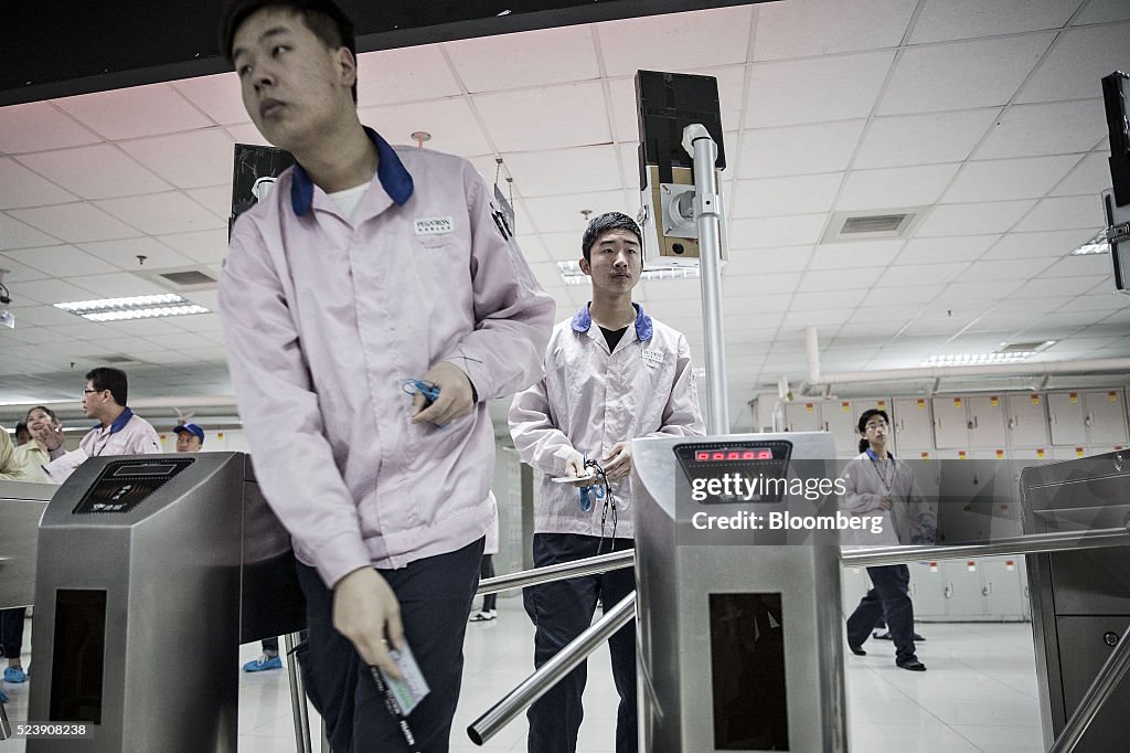 Workers Inside The Pegatron Corp. Factory in Shanghai