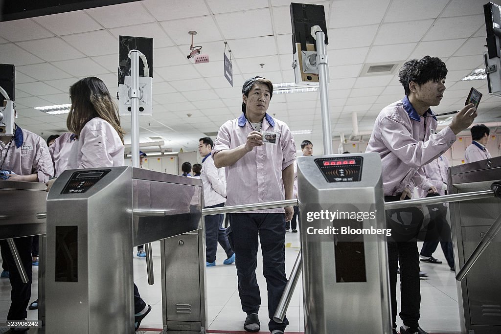 Workers Inside The Pegatron Corp. Factory in Shanghai