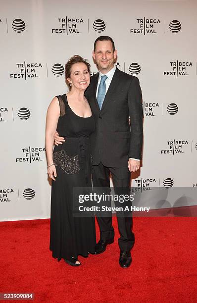 Director Domenica Cameron-Scorsese and Tony Frenzel attend the "Almost Paris" Premiere - 2016 Tribeca Film Festival at Chelsea Bow Tie Cinemas on...