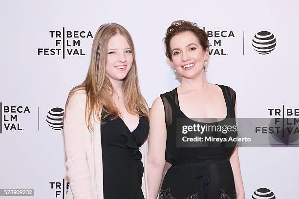 Francesca Scorsese and Domenica Cameron Scorsese attend the "Almost Paris" premiere during 2016 Tribeca Film Festival at Chelsea Bow Tie Cinemas on...