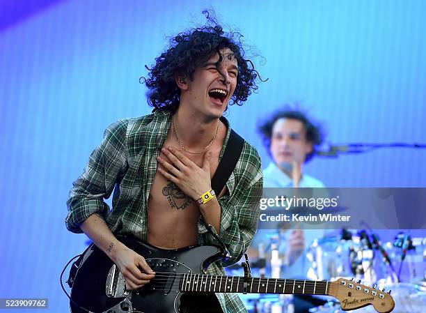 Musician Matthew Healy of The 1975 performs onstage during day 3 of the 2016 Coachella Valley Music & Arts Festival Weekend 2 at the Empire Polo Club...