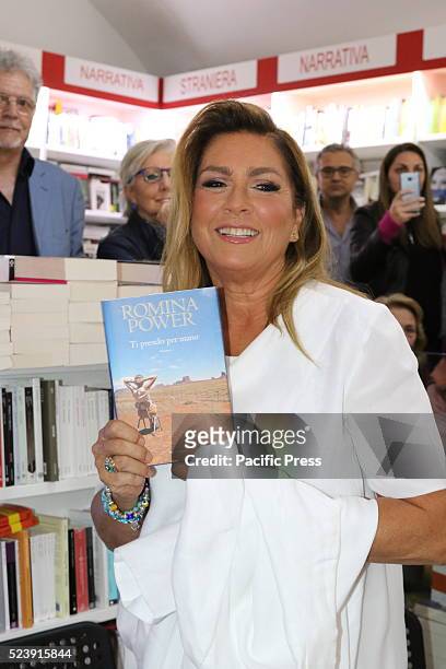 Romina Power during the presentation of her latest book "Ti prendo per mano". Romina Power presents her latest book, "Ti prendo per mano", a hymn to...